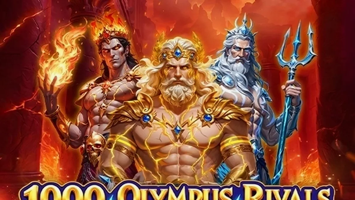 Interface do jogo 1000 Olympus Rivals com tema mitológico